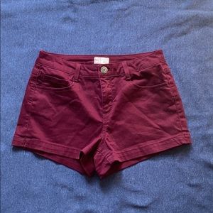 Maroon Stretchy Bermuda Shorts